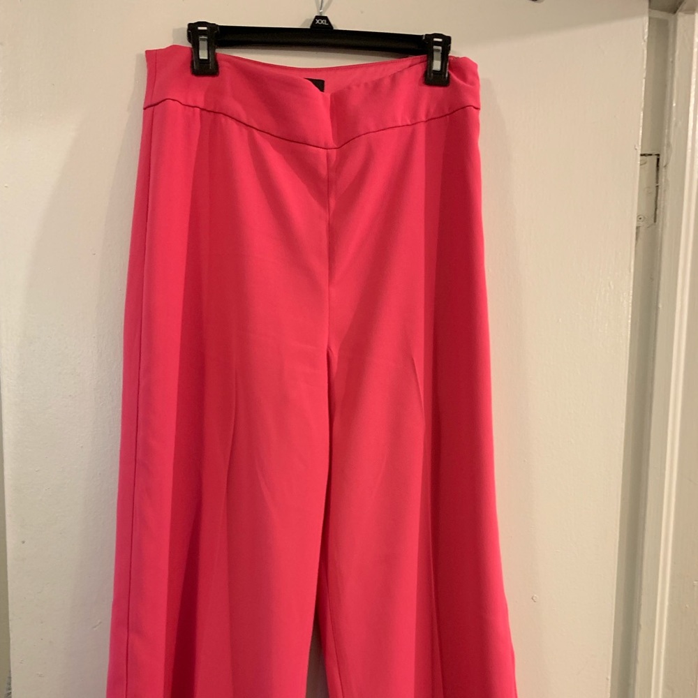 Hot pink cropped culottes